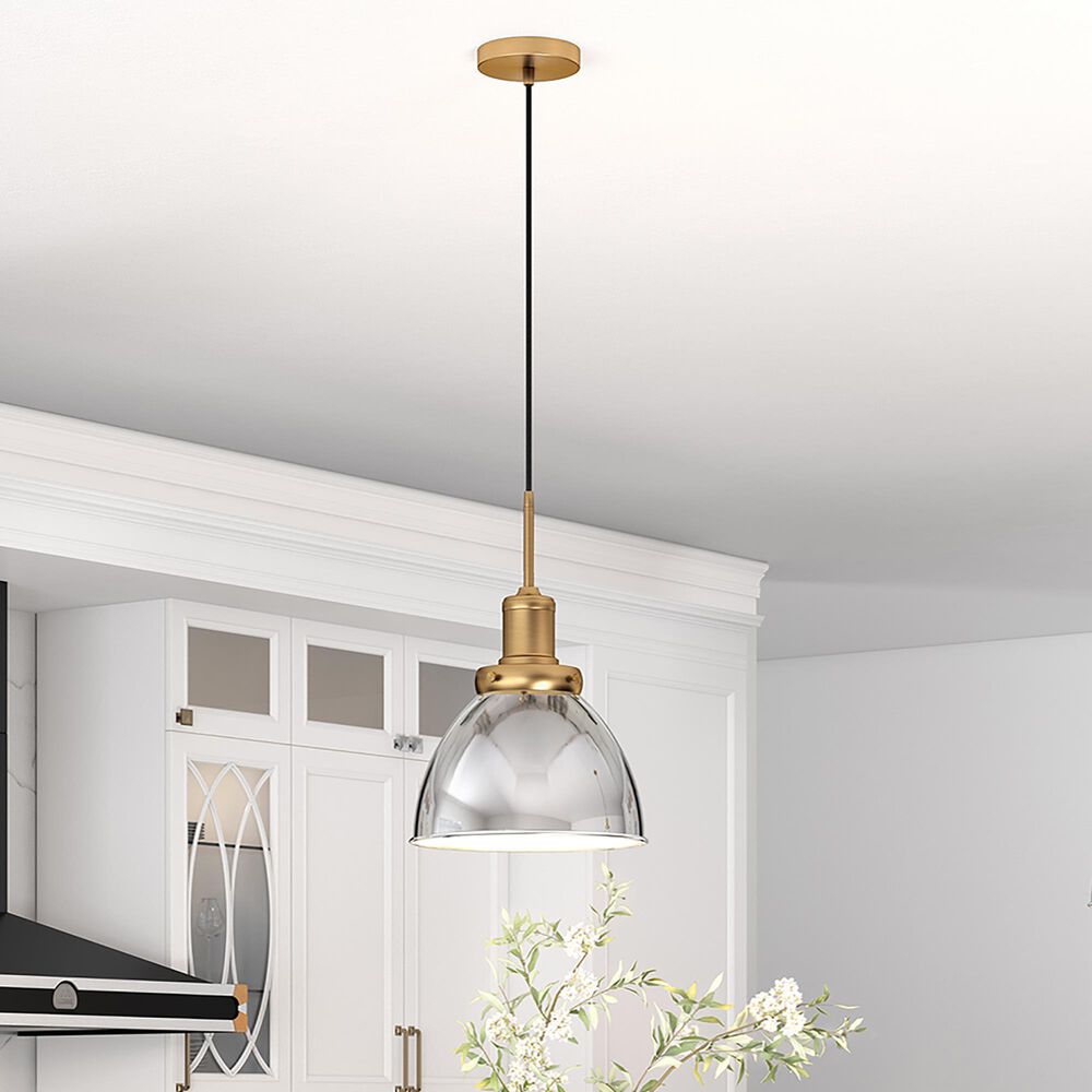 Hudson and Canal Madison 12" Pendant in Polished Nickel, , large