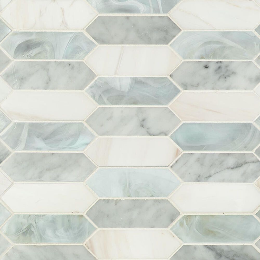 MS International Cienega Springs Textured Picket 10" x 14" Glass and Stone Mosaic Sheet, , large
