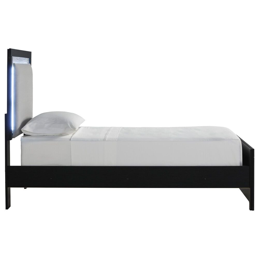 Ashley Maeling Twin Upholstered Panel Bed in Black and Gray, , large