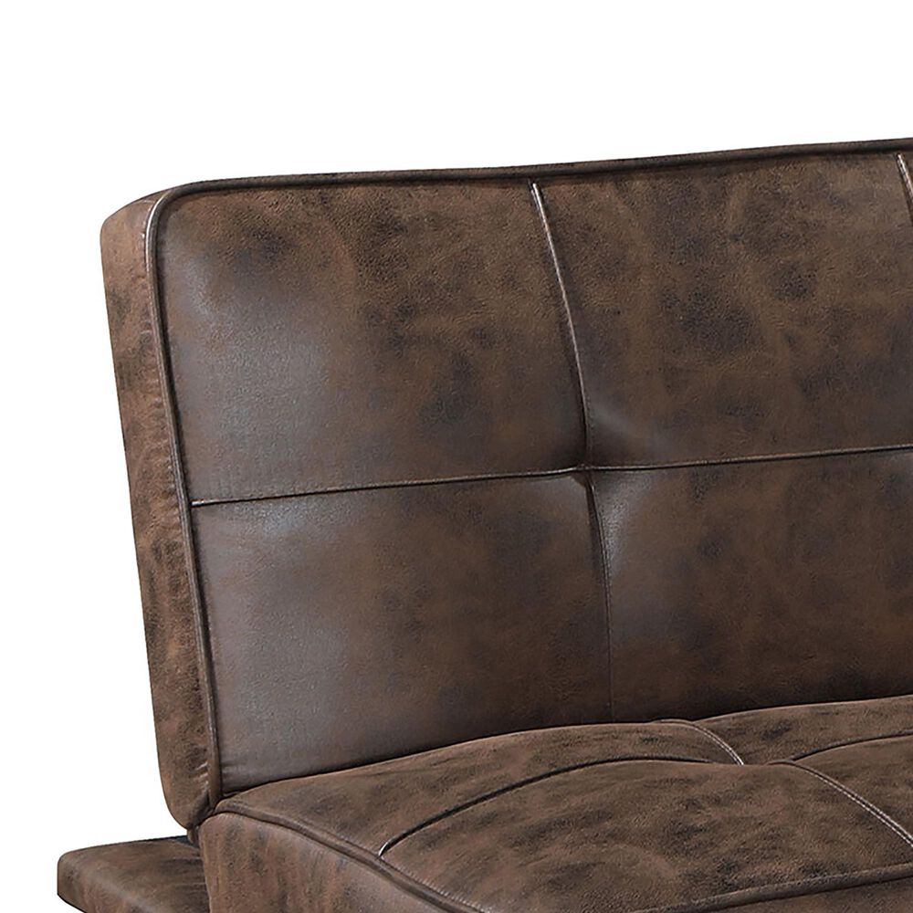 Pacific Landing Jenson Push Back Convertible Sofa Bed in Dark Coffee Brown, , large