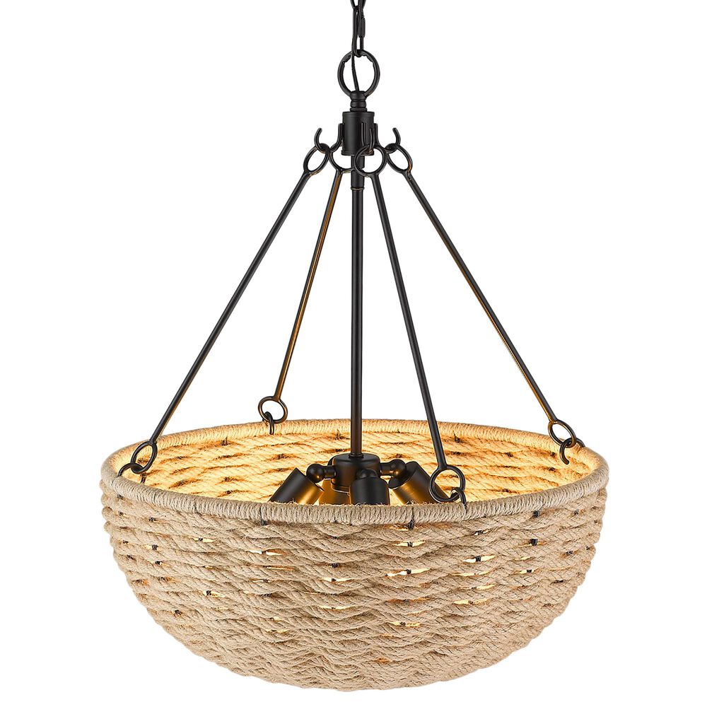 Golden Lighting Hathaway 4-Light Pendant in Matte Black, , large