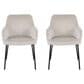 LumiSource Daniella Contemporary Dining Chair in Black Steel and Cream Velvet by LumiSource - Set of 2, , large