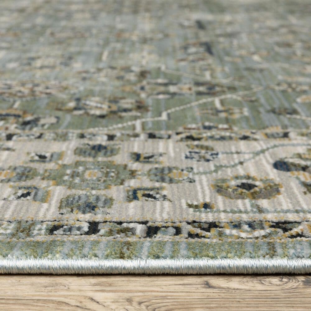 Oriental Weavers Keira KEI07 Blue and Green 2&#39;3&quot; x 7&#39;6&quot; Runner, , large