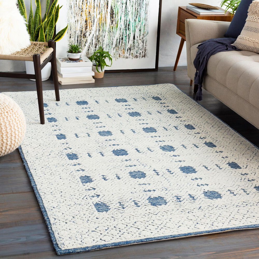 Surya Louvre Dark Blue, Cream and Pale Blue 10&#39; x 14&#39; Area Rug, , large