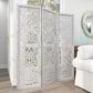 Maple and Jade 3-Panel Folding Screen in White, , large