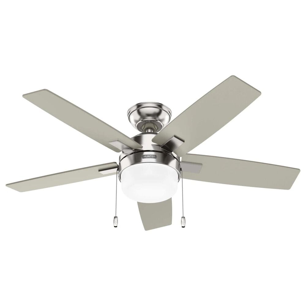 Hunter Anisten 44" Indoor Ceiling Fan with LED Light in Brushed Nickel, , large