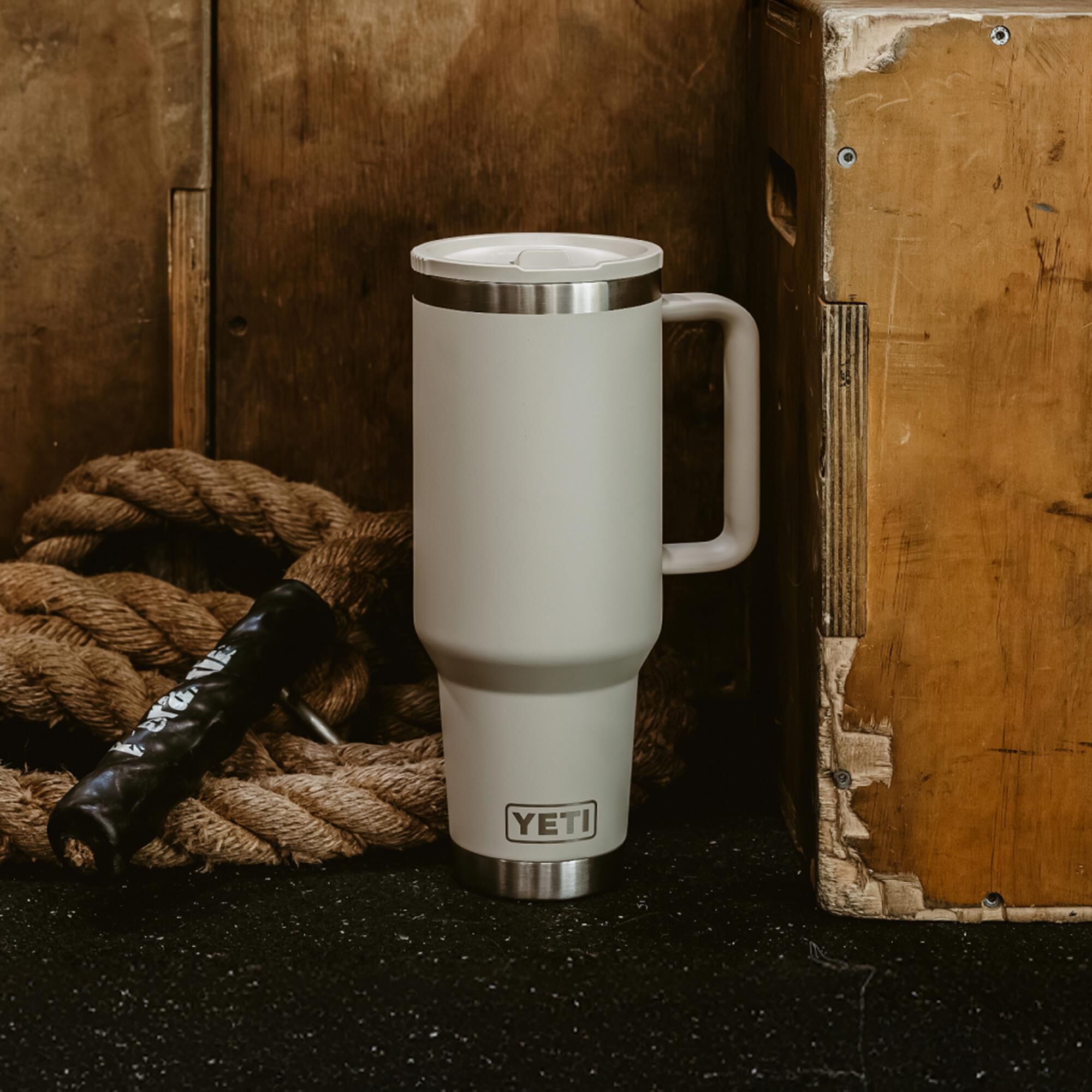 YETI Rambler 40 oz Travel Mug with Flip Straw Lid in White