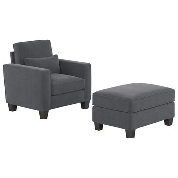 Bush Stockton Arm Chair and Ottoman in Dark Gray, , large