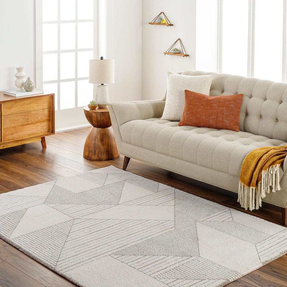 Surya Gavic 6&#39;7&quot; x 9&#39;6&quot; Ivory, Medium Gray and Light Beige Area Rug, , large