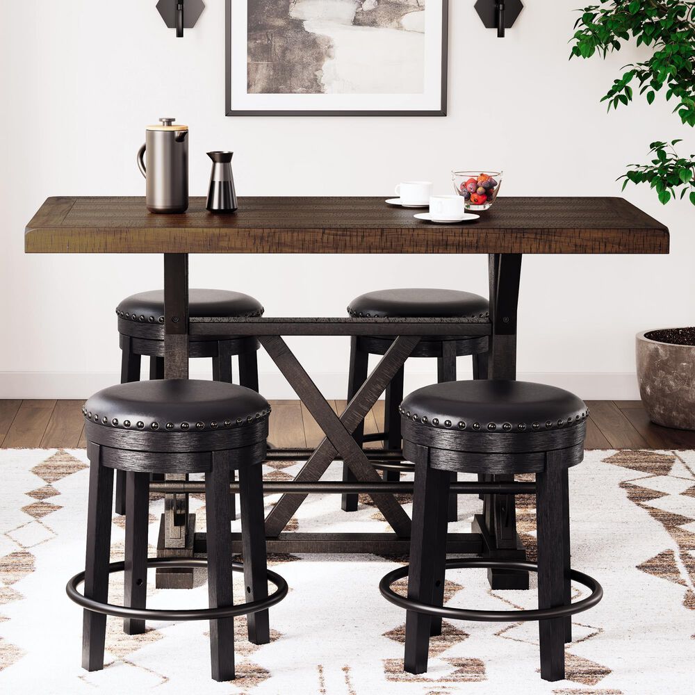 Ashley Valebeck Counter Height Table in Black and Brown - Table Only, , large