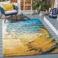 Safavieh Barbados Tropical Wave 3"3" x 5 Blue and Gold Indoor/Outdoor Area Rug, , large
