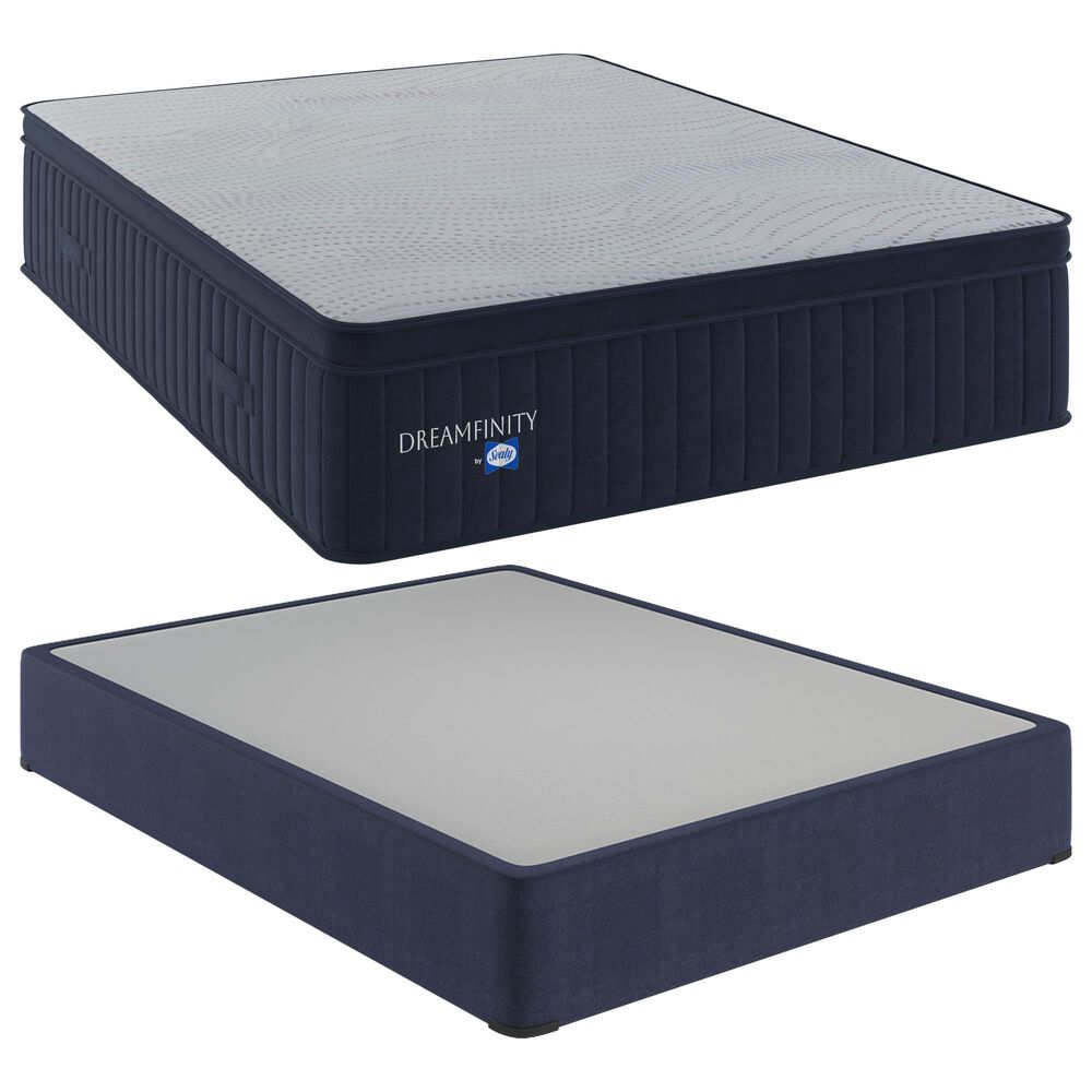 Dreamfinity by Sealy Select Medium Euro Top Queen Mattress with High Profile Box Spring, , large