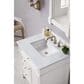 James Martin Vanities Brittany 30" Single Bathroom Vanity in Bright White with 3 cm Eternal Jasmine Pearl Quartz Top and Rectangle Sink, , large