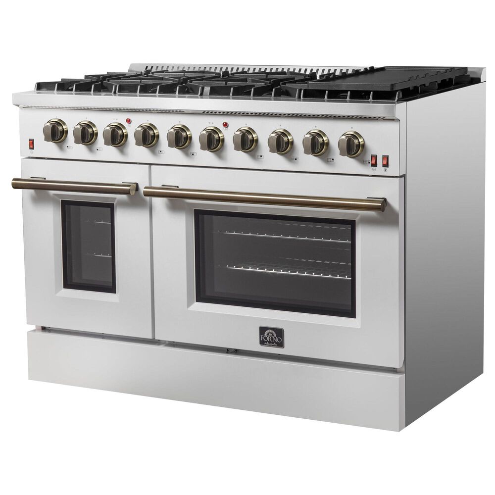 Forno Galiano 48" Freestanding Gas Range in White, , large