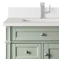 James Martin Vanities Brittany 30" Single Bathroom Vanity in Sage Green with Single Hole 3 cm White Zeus Quartz Top and Rectangular Sink, , large
