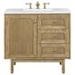James Martin Vanities Laurent 36" Single Bathroom Vanity in Light Natural Oak with 3 cm Arctic Fall Solid Surface Top and Rectangular Sink, , large