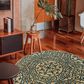 L&R Resources Synergy 6" Round Tan and Slate Teal Area Rug, , large