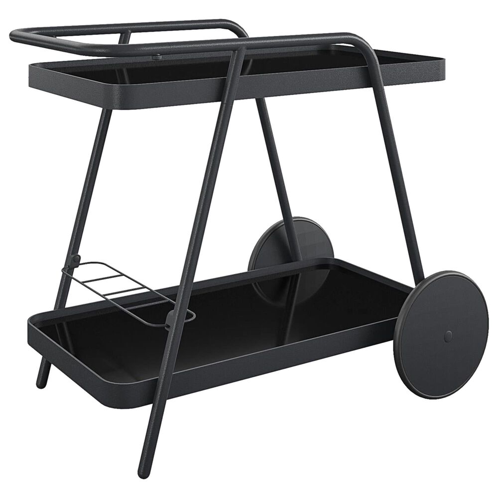 DHP Barbie Patio Bar Cart in Charcoal Gray and Black, , large