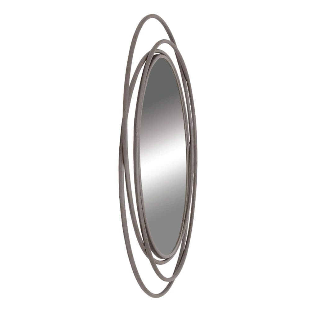 Maple and Jade Metal Round Wall Mirror, , large