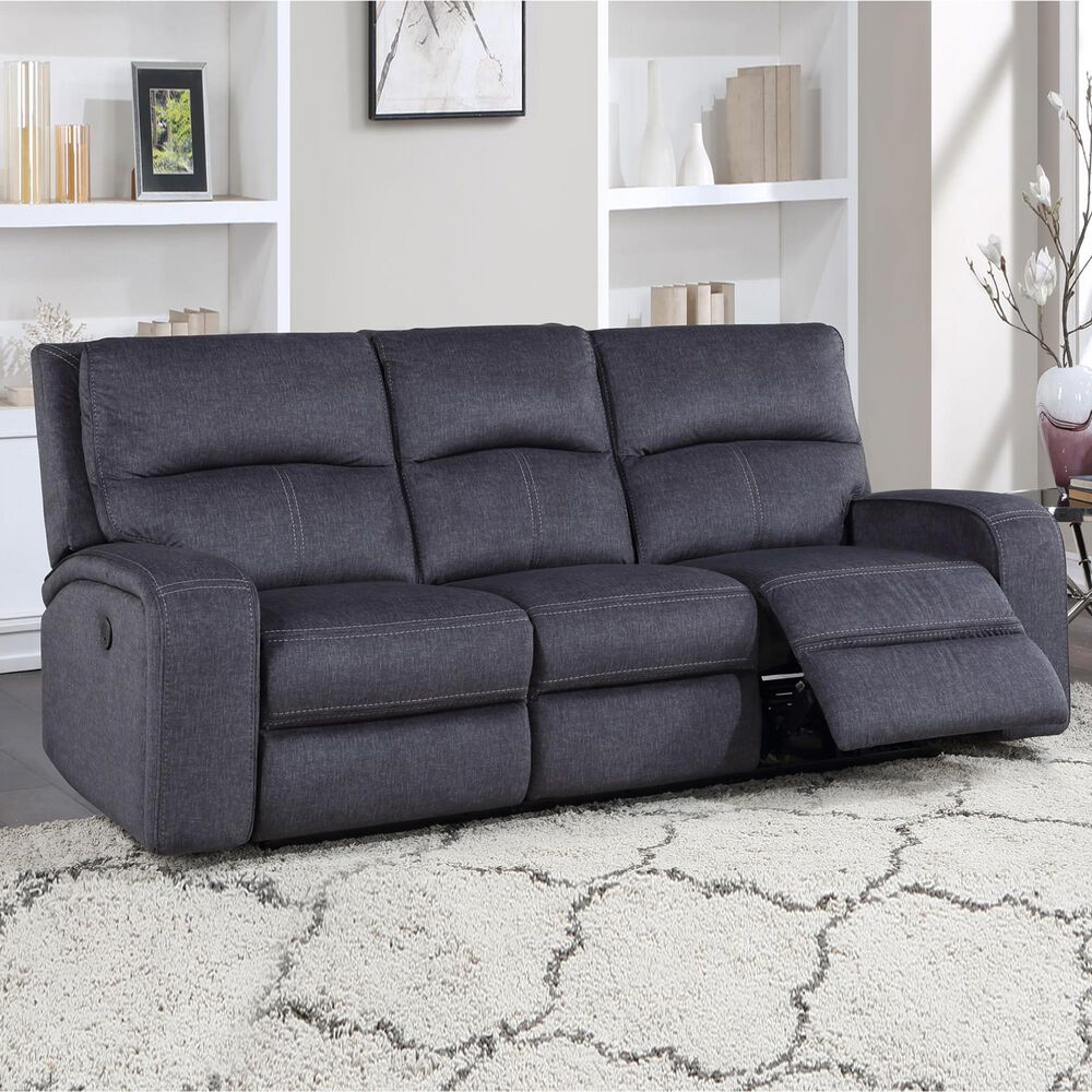 Steve Silver Lovell Power Reclining Sofa in Charcoal, , large