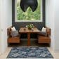 Nourison Garden Oasis GOA03 Navy 3" x 5" Indoor/Outdoor Area Rug, , large