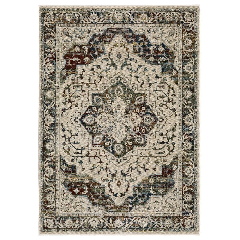 Oriental Weavers Capella Oriental Beige and Multicolor 6&#39;7&quot; x 9&#39;6&quot; Area Rug, , large