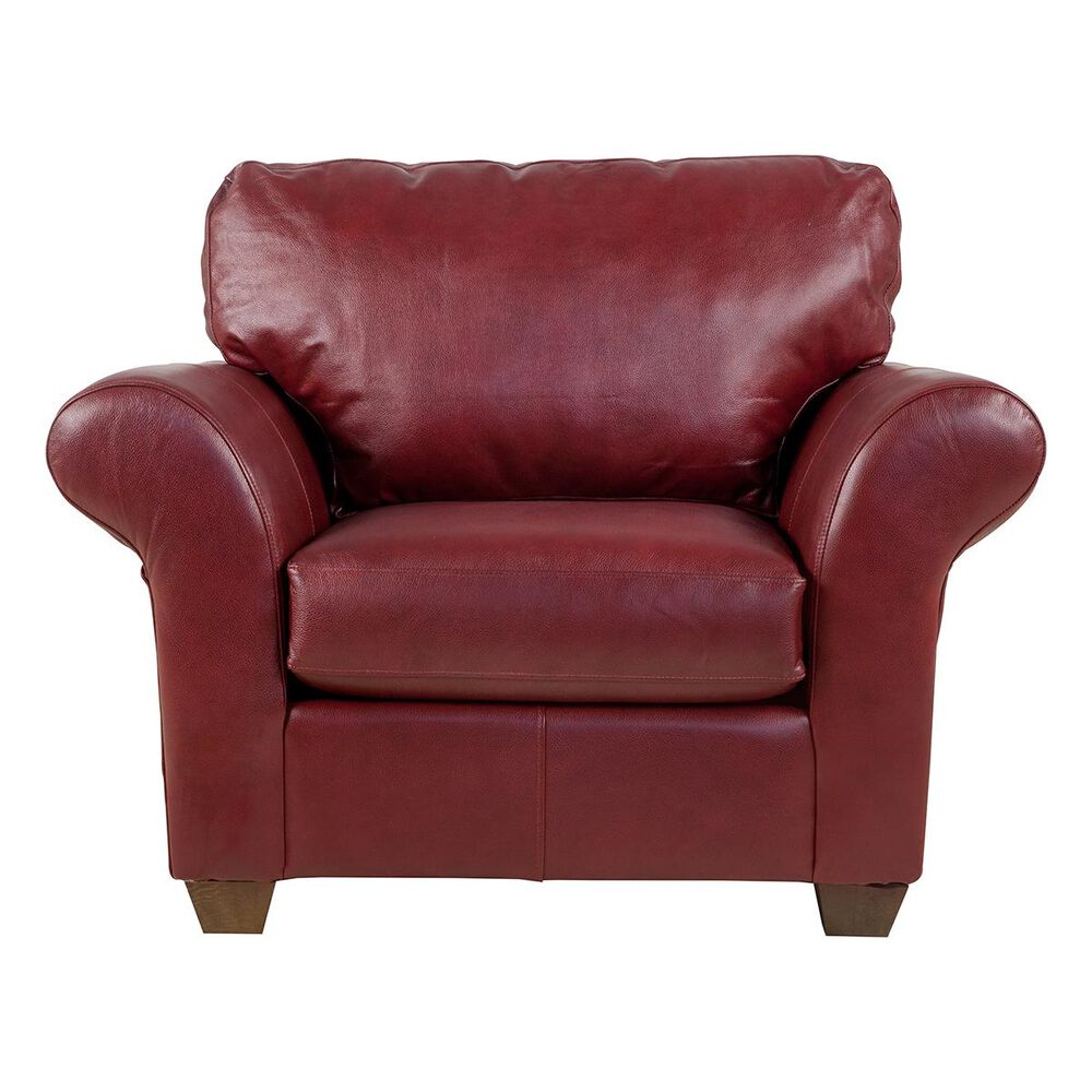 Klaussner Moorland Leather Chair in Sydney Sienna, , large