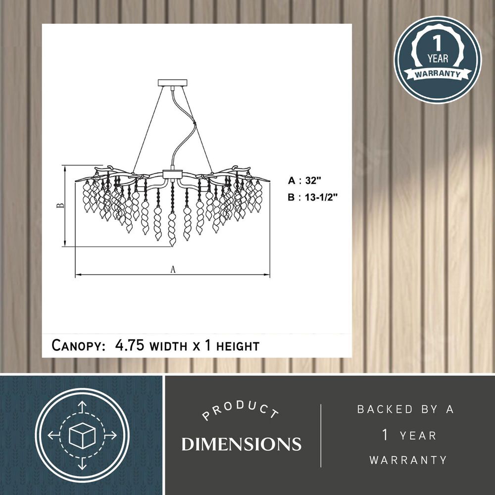 Vaxcel Rainier 5-Light Chandelier in Silver Mist, , large