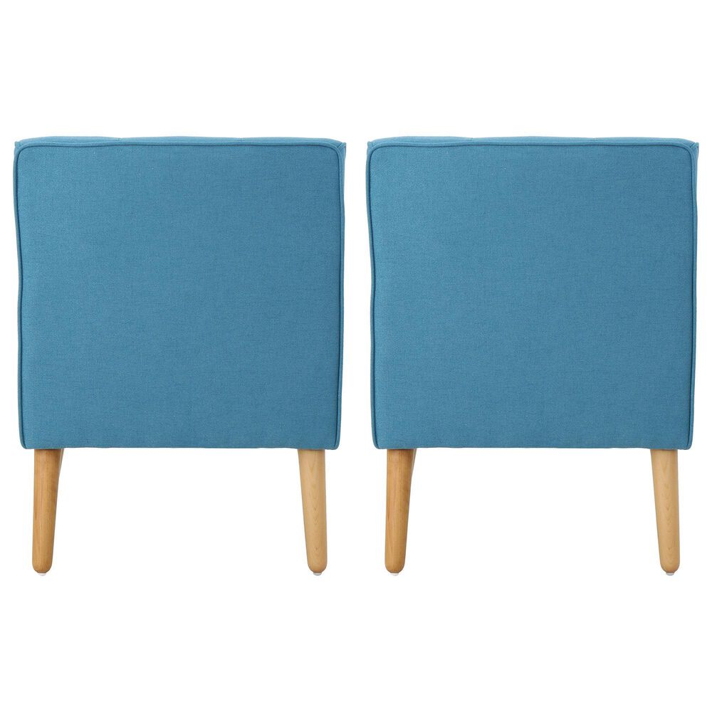 Noble House Felicity Arm Chair in Teal &#40;Set of 2&#41;, , large