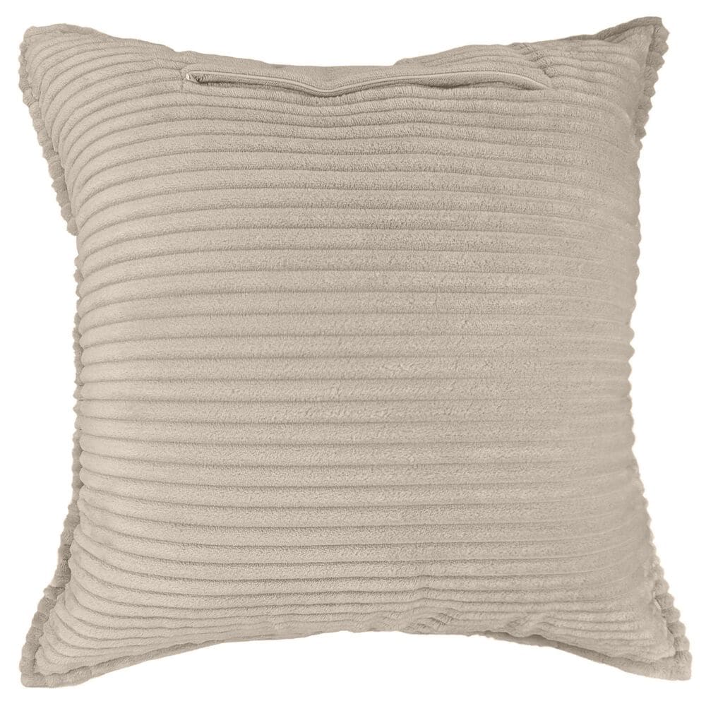 Chanasaya 20" Square Textured Patchwork Throw Pillow in Beige, , large