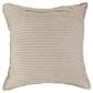 Chanasaya 20" Square Textured Patchwork Throw Pillow in Beige, , large