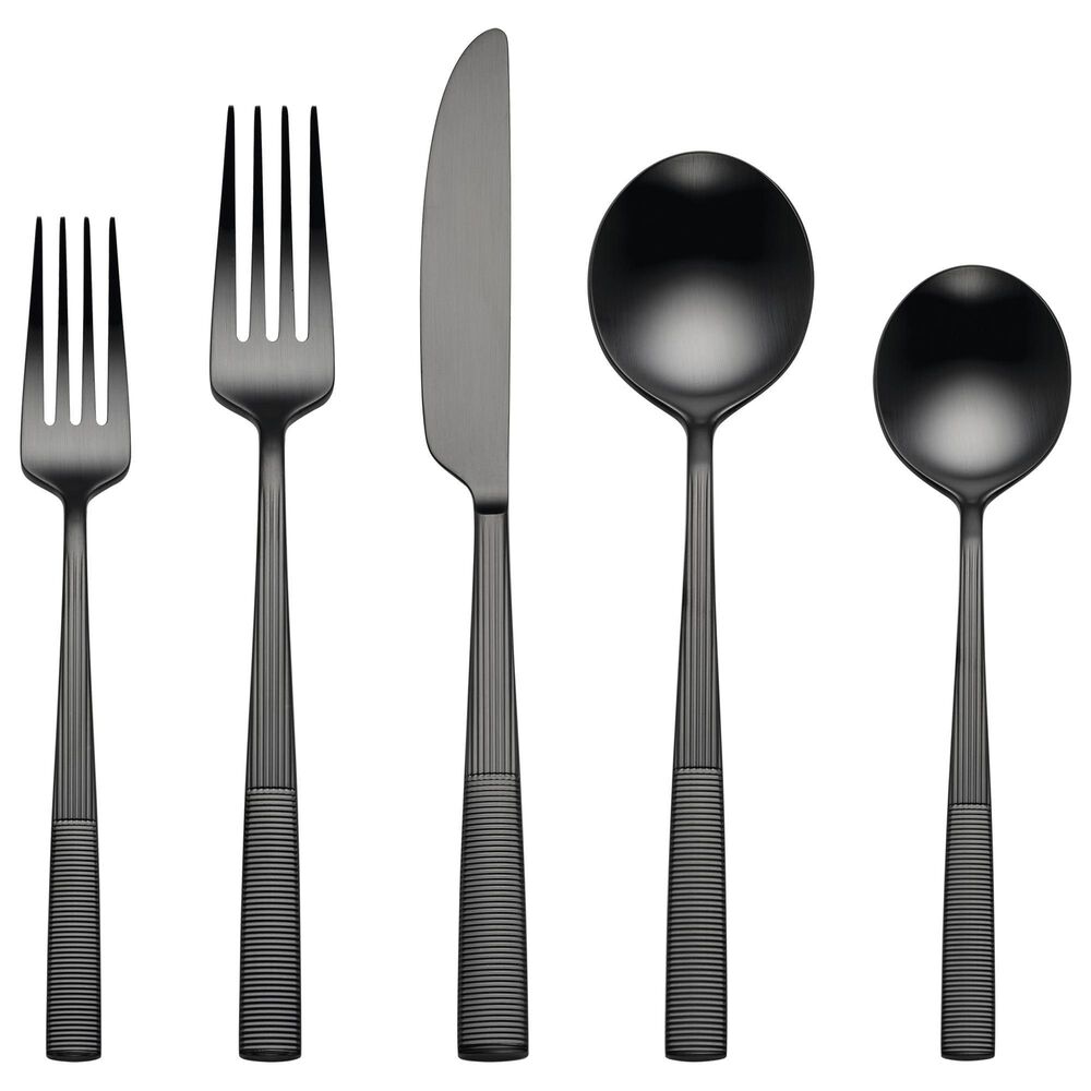 Oneida Modulus 20-Piece Flatware Set in Black Satin, , large
