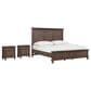 Riva Ridge Oxford California King Panel Bed with Two Nightstands in Cocoa with AC Outlets and USB Ports, , large