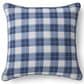 K & K Interiors 20" Plaid Throw Pillow in Blue and White, , large
