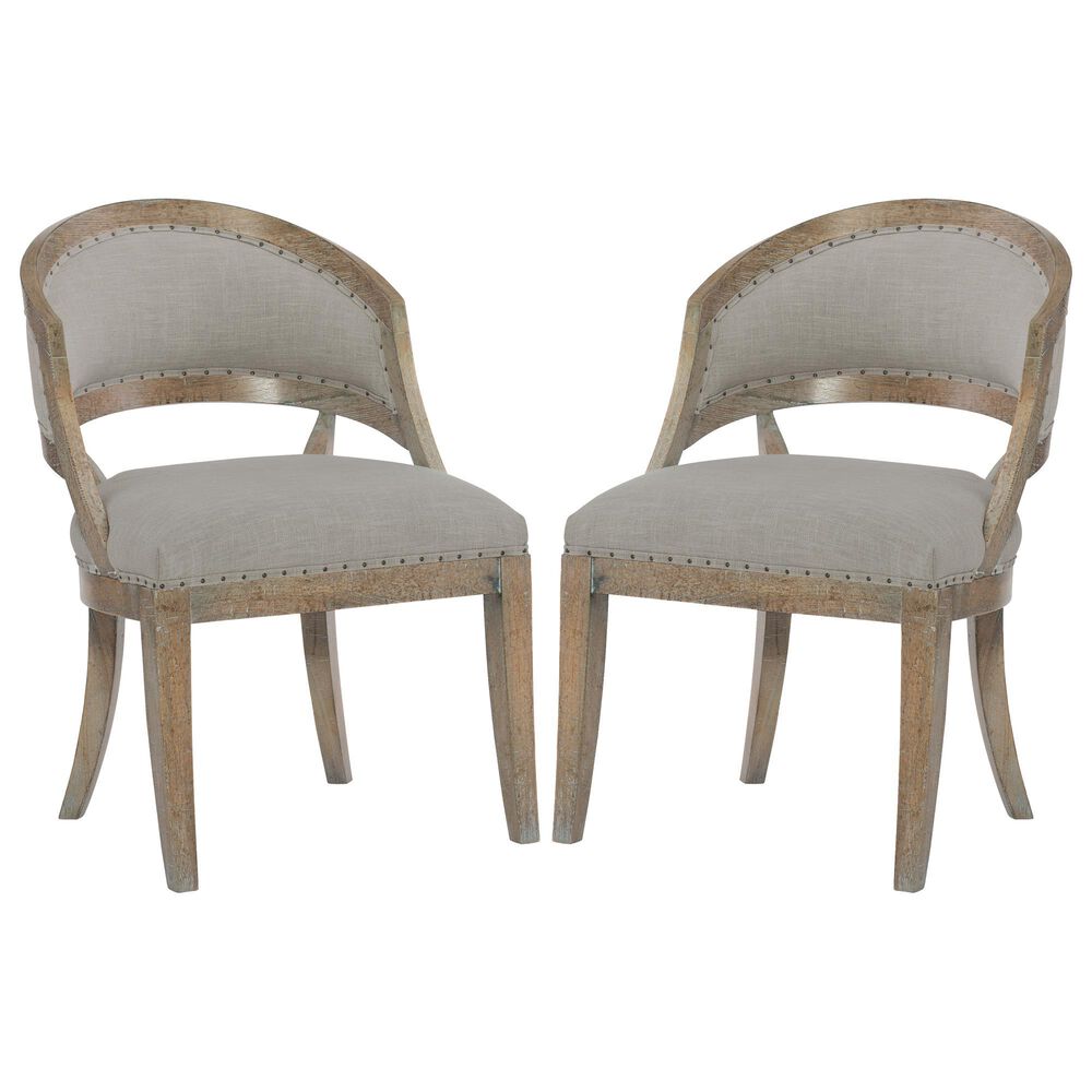 Hooker Furniture Boheme Garnier Barrel Back Chair with Grey Cushion in Antique Milk (Set of 2), , large