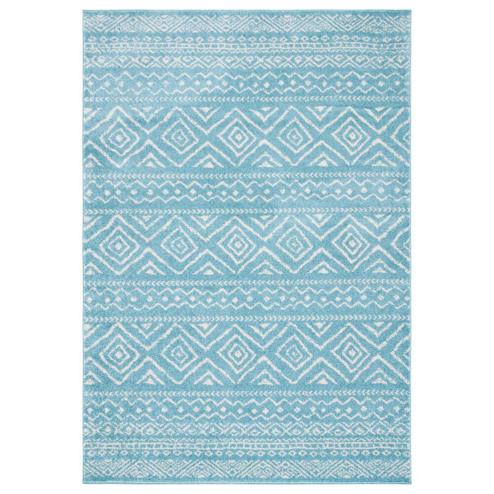 Safavieh Tulum Transitional 6" x 9" Turquoise and Ivory Area Rug, , large
