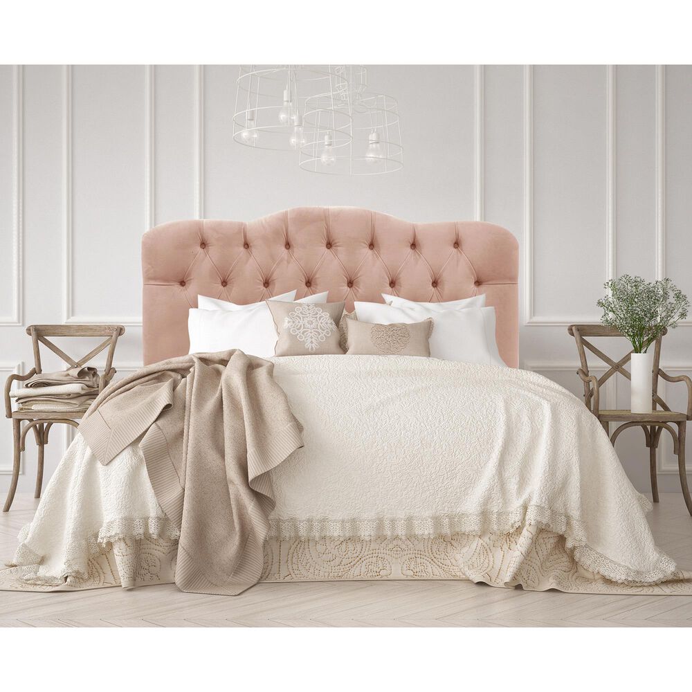 Skyline Furniture Queen Headboard in Velvet Soft Pink, , large