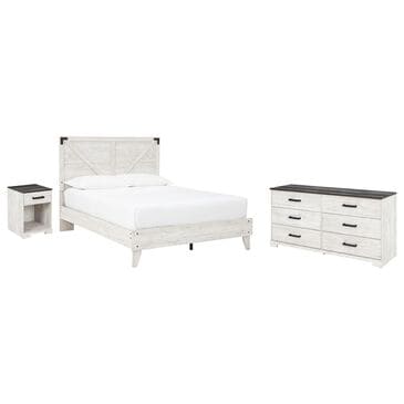 Ashley Shawburn 3-Piece Queen Bedroom Set in Whitewash and Charcoal Gray, , large