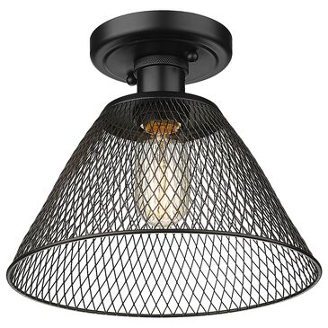 Golden Lighting Carver 1-Light Semi-Flush in Matte Black, , large