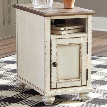 Signature Design by Ashley Realyn Chair Side End Table in Chipped White, , large