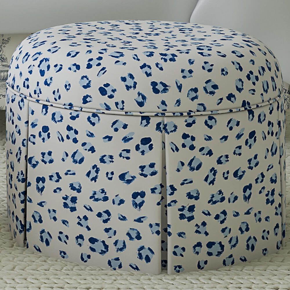 Skyline Furniture Ely Ottoman in Brush Cheetah Blue, , large