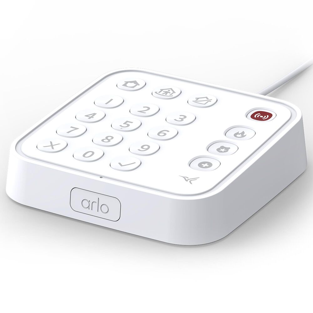 Arlo 6-Piece Home Security System with Wired Keypad Sensor Hub, 8-In-1 Sensors, and Yard Sign in White, , large