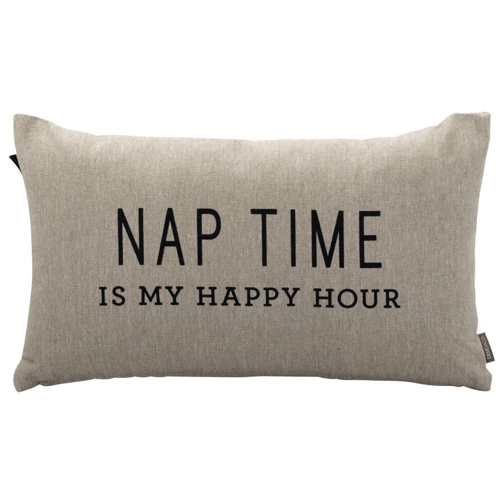 Demdaco Men"s Gifts Happy Hour 12" x 21" Lumbar Throw Pillow in Taupe, , large
