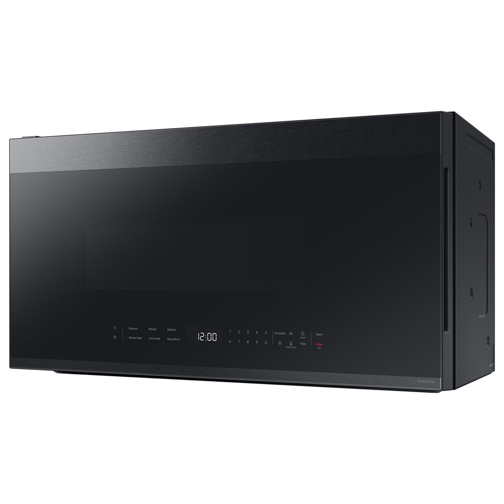Samsung Bespoke Bespoke 2.1 Cu. Ft. Smart Over-The-Range Microwave with Glass-Touch Controls and LCD Display in Matte Black Steel, , large