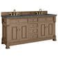 James Martin Vanities Brookfield 72" Double Bathroom Vanity in Pecan with 3cm Parisien Bleu Quartz Top and Rectangular Sinks, , large