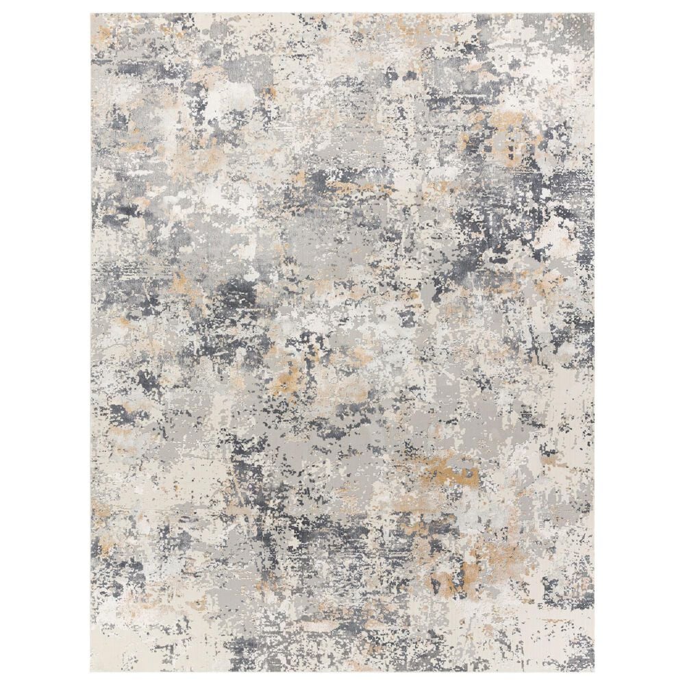 Surya Aisha Charcoal, Gray, Light Gray and Mustard 6"7" x 9"6" Area Rug, , large