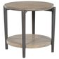 Ashley Dyonton Round End Table in Light Grayish Brown and Gunmetal, , large
