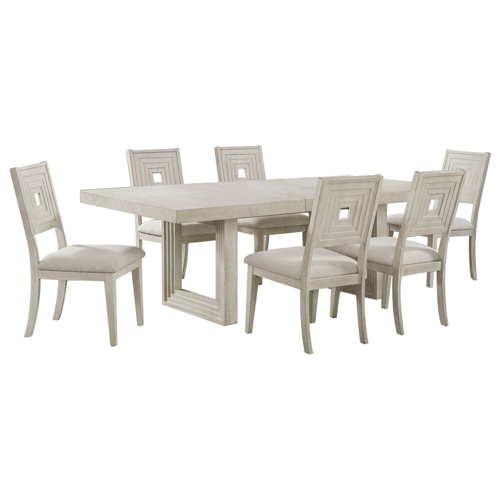Elements Avalanche 7-Piece Rectangular Dining Set in Antique White, , large