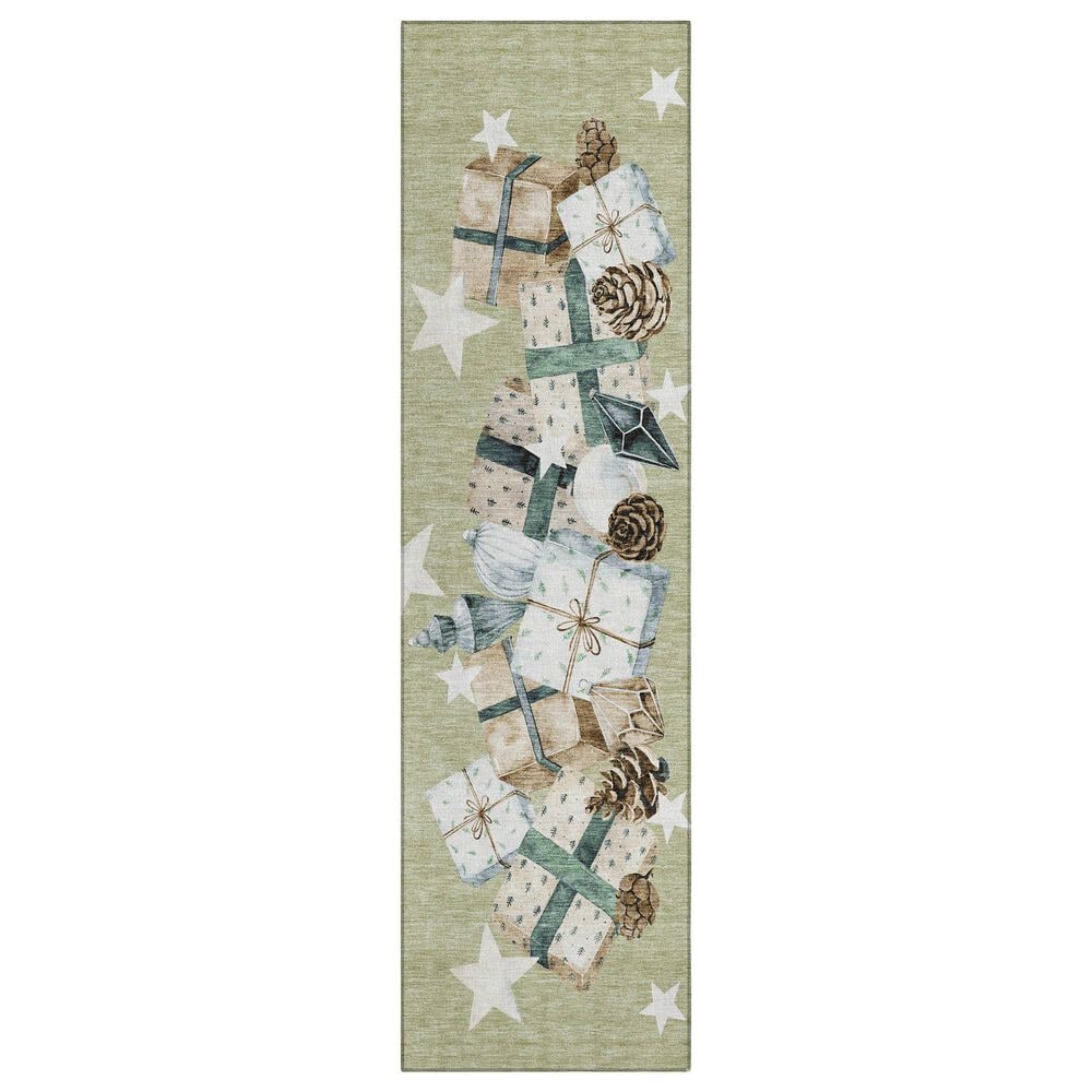 Dalyn Rug Company Wonderland WN33 2"3" x 7"6" Aloe Indoor/Outdoor Runner, , large