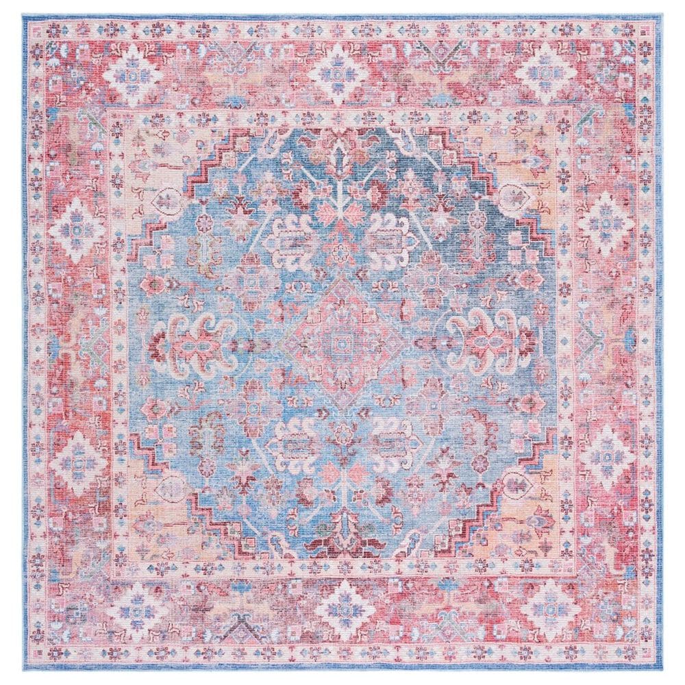 Safavieh Serapi Bohemian 6"7" Square Blue and Rust Area Rug, , large